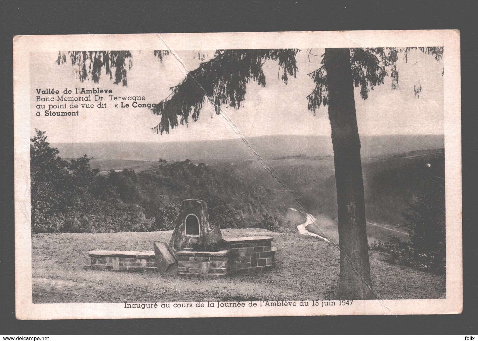 Stoumont - Vallée De L'Amblève - Banc-Mémorial Dr. Terwagne Au Point De Vue Dit 'Le Congo' - Stoumont