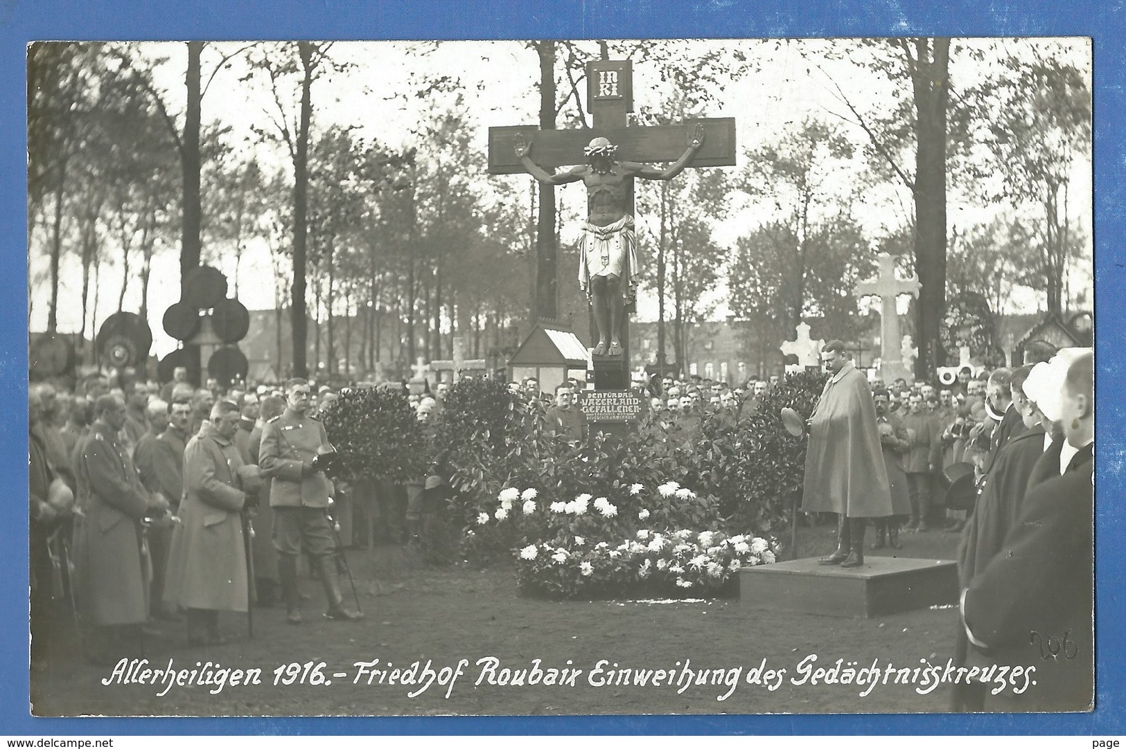 Roubaix,1916,Friedhof Roubaix,Einweihung Des Gedächtniskreuzes,Allerheiligen 1916,1.Weltkrieg, - Roubaix