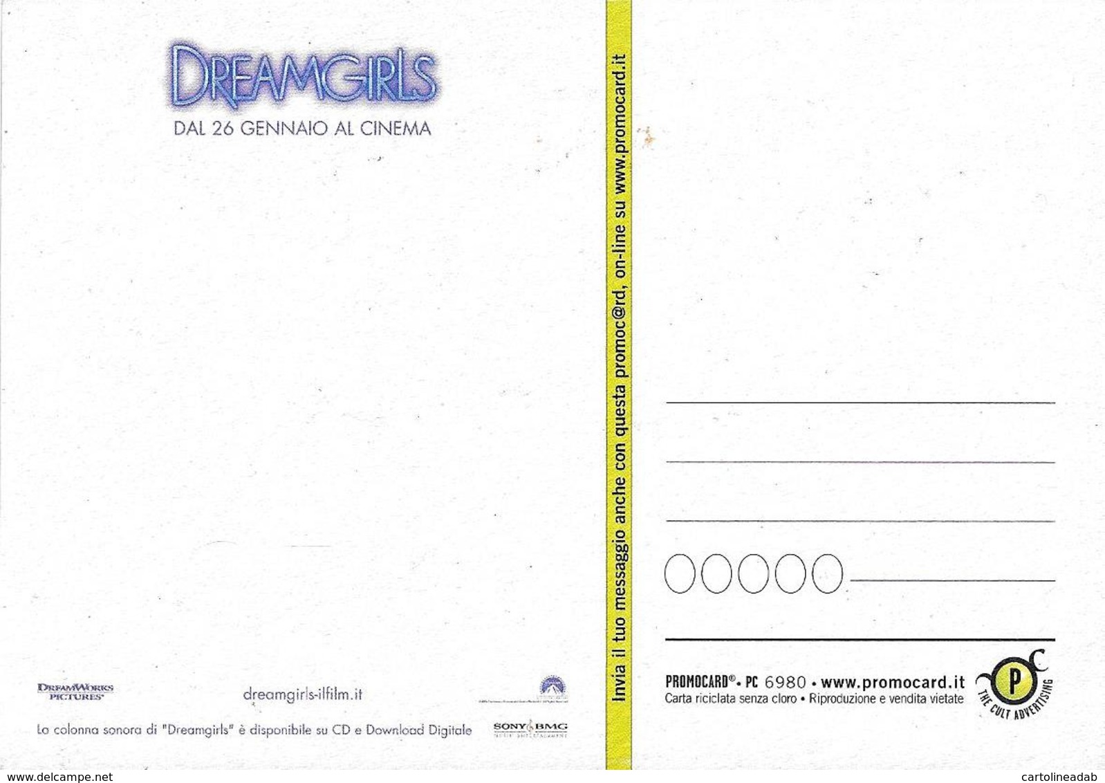 [MD3313] CPM - RIPRODUZIONE - CINEMA - DREAMGIRLS - PROMOCARD 6980 - Non Viaggiata - Affiches Sur Carte