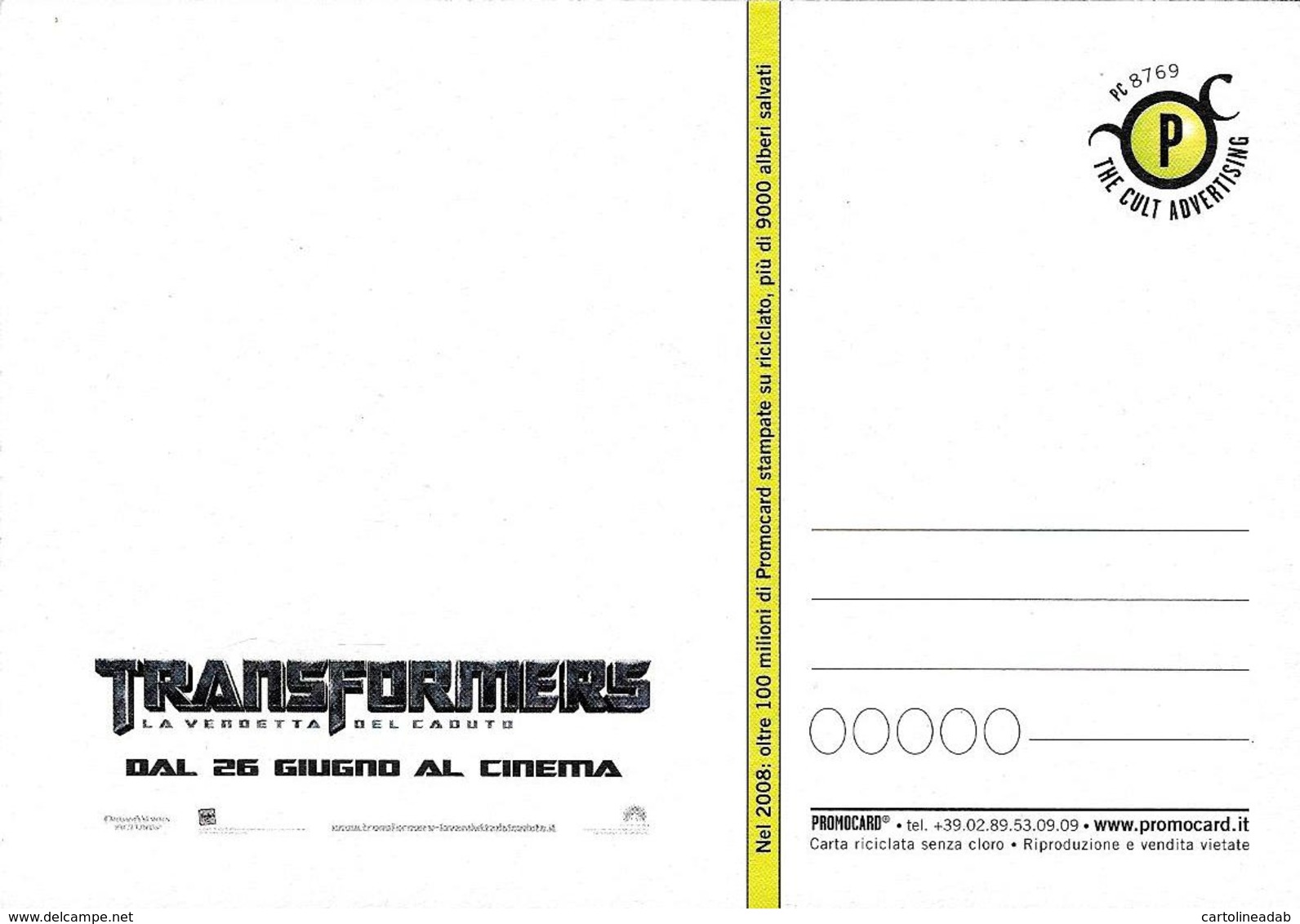 [MD3323] CPM - RIPRODUZIONE - CINEMA - TRANSFORMER - PROMOCARD 8769 - Non Viaggiata - Manifesti Su Carta