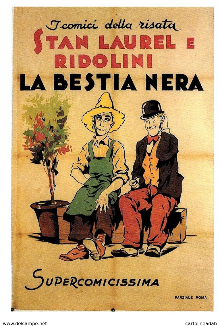 [MD3329] CPM - RIPRODUZIONE - STAN LAUREL E RIDOLINI - LA BESTIA NERA - SUPERCOMICISSIMA - Non Viaggiata - Attori