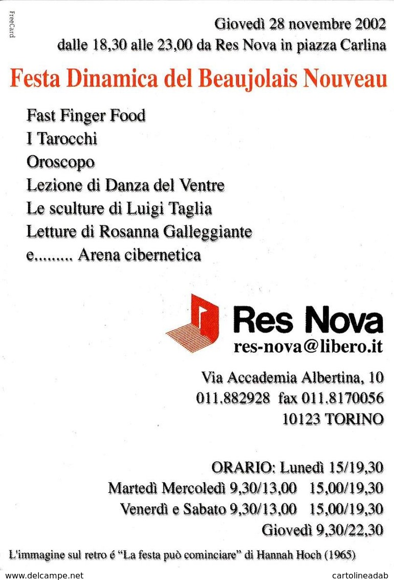 [MD3333] CPM - FESTA DINAMICA DEL BEAUJOLAIS NOUVEAU - RES NOVA PIAZZA CARLINA TORINO - Non Viaggiata - Vigne