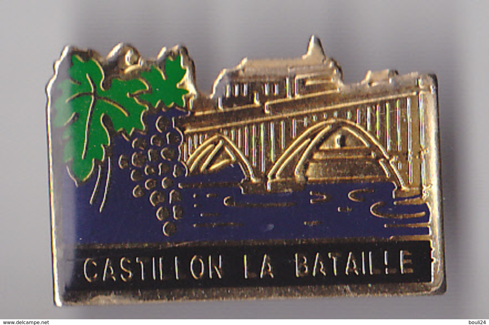 PIN'S THEME VILLE DE CASTILLON LA BATAILLE  EN GIRONDE SYMBOLE  LE RAISIN  PINS RARE - Cities