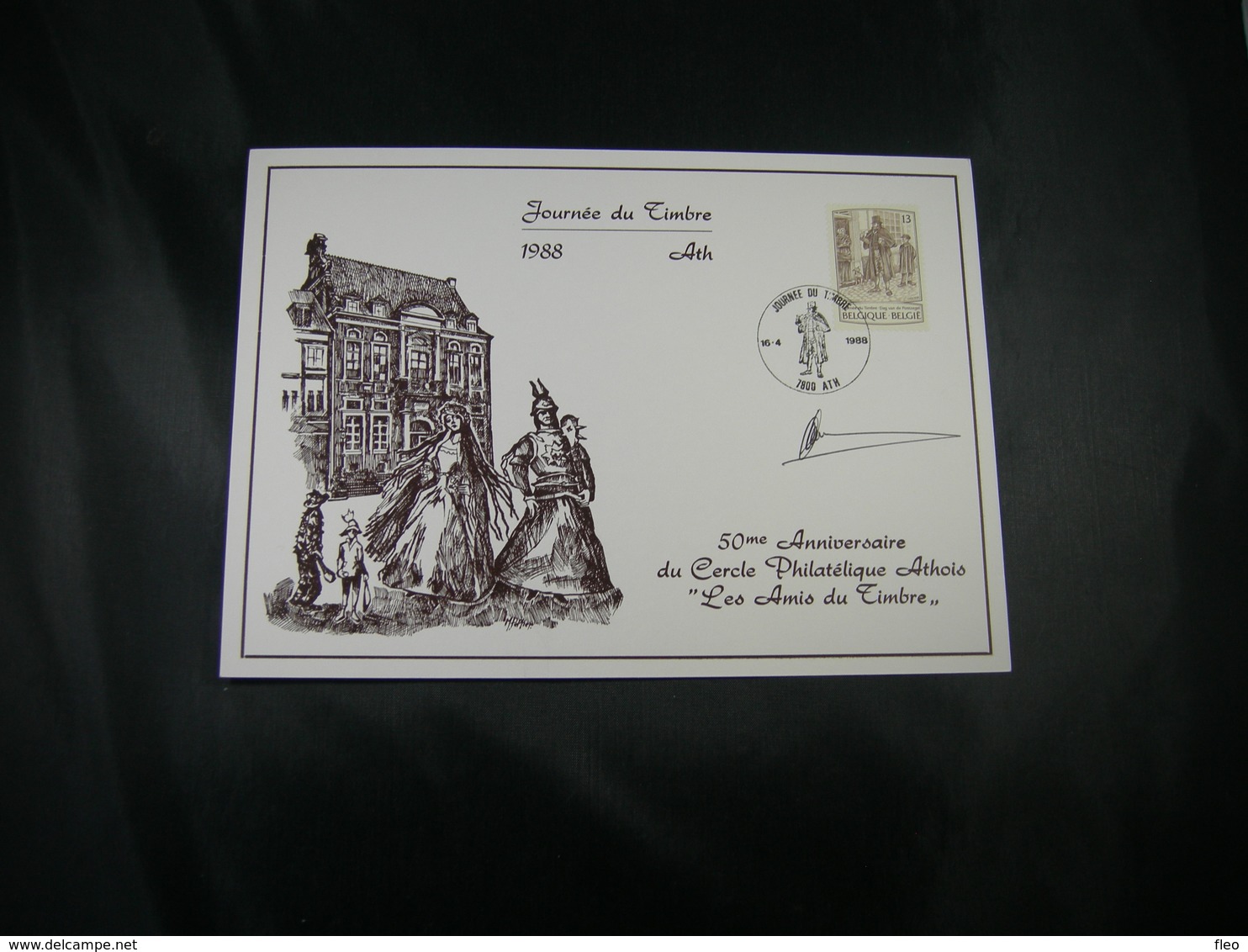 BELG.1988 2279 FDC Philacard (Ath) : Dag Van De Postzegel /Journée Du Timbre "avec Signature Designer Paul Huybrechts" - 1981-1990