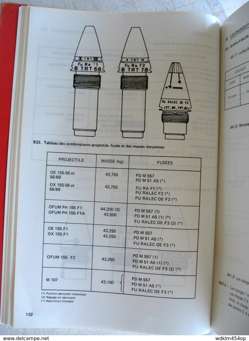 MILITAIRE LIVRE ART 126 ATILLERIE  LE SERVICE DU CANON DE 155 AUF1 - édition 1988 -