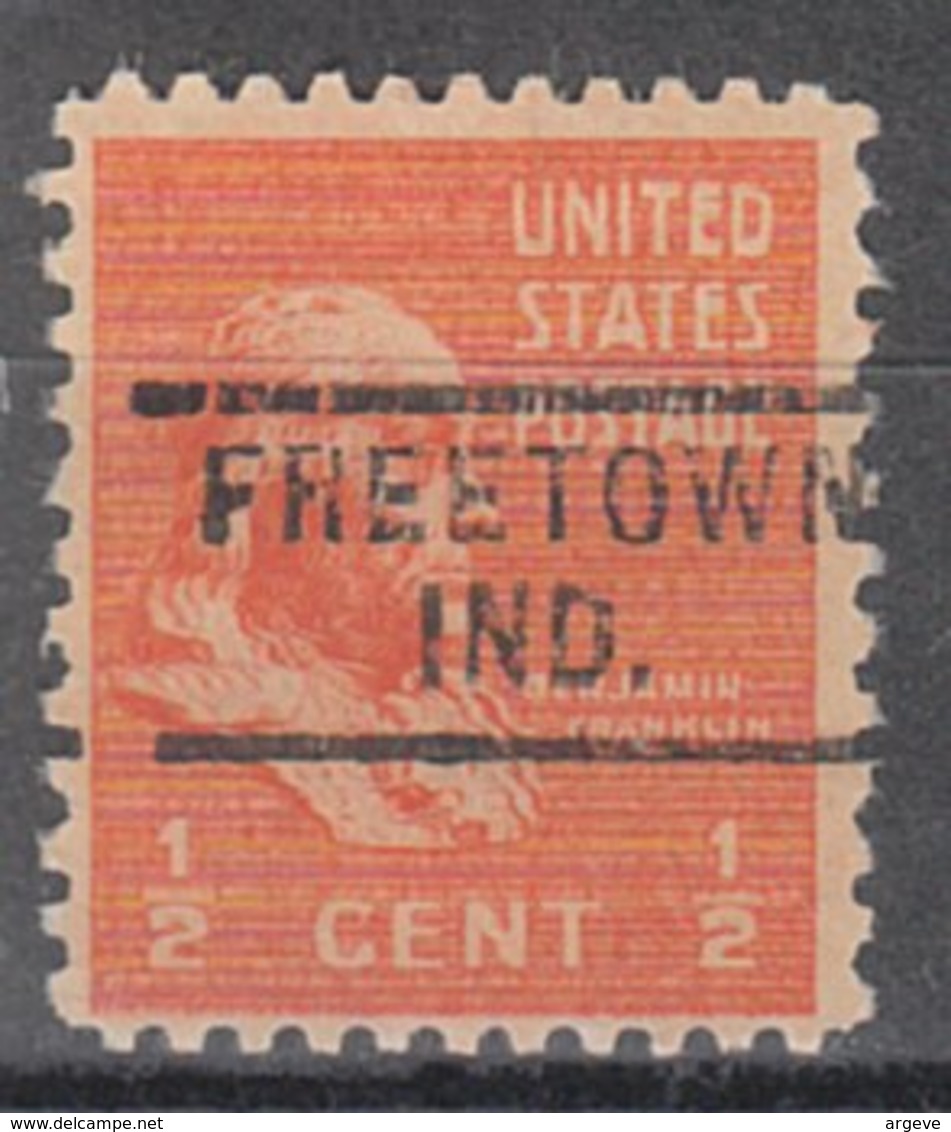 USA Precancel Vorausentwertung Preo, Locals Indiana, Freetown 729 - Vorausentwertungen