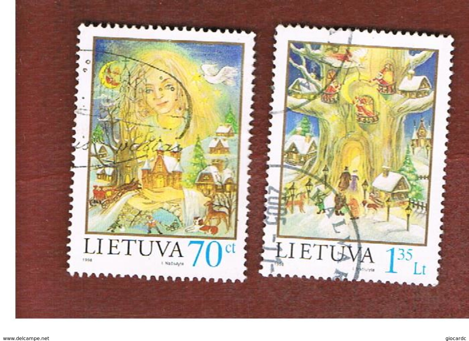 LITUANIA (LITHUANIA)   - SG  689.690  -        1998 CHRISTMAS (COMPLET SET OF 2)   -   USED - Lithuania