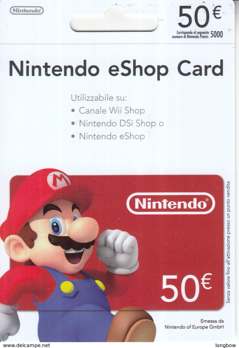 Game Card Italy Nintendo 2012 Mario - Gift Cards