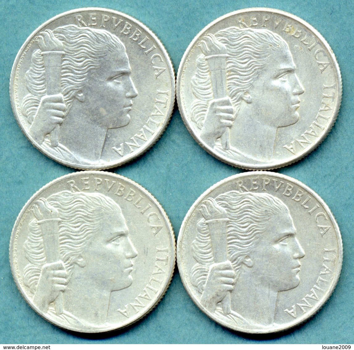 Italie - 5 Lire 1949 - 1950 Aluminium Grappe De Raisin Lot 4 Pièces De Monnaie - 5 Lire