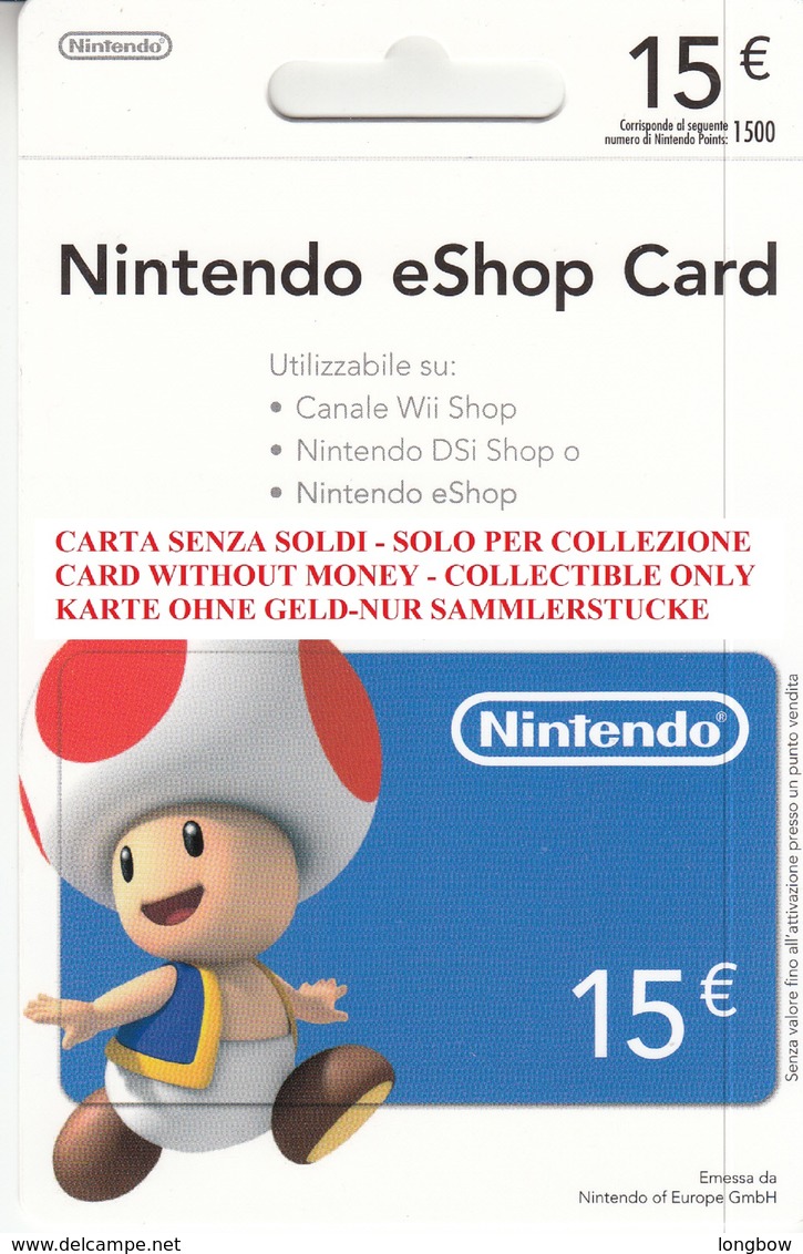 Game Card Italy Nintendo 2012 - Gift Cards