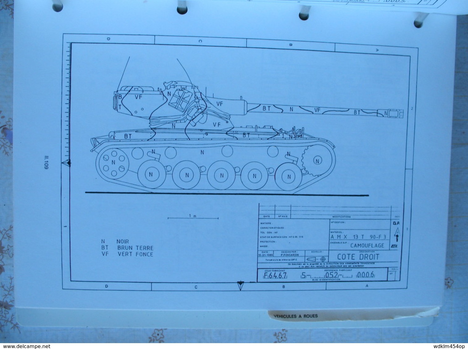 MILITAIRE  MAT 2636 édition 1989/92 INSTRUCTION TECHNIQUE MARQUAGES ET LE CAMOUFLAGE MATERIEL ARMEMENT  BLINDES  ROUES