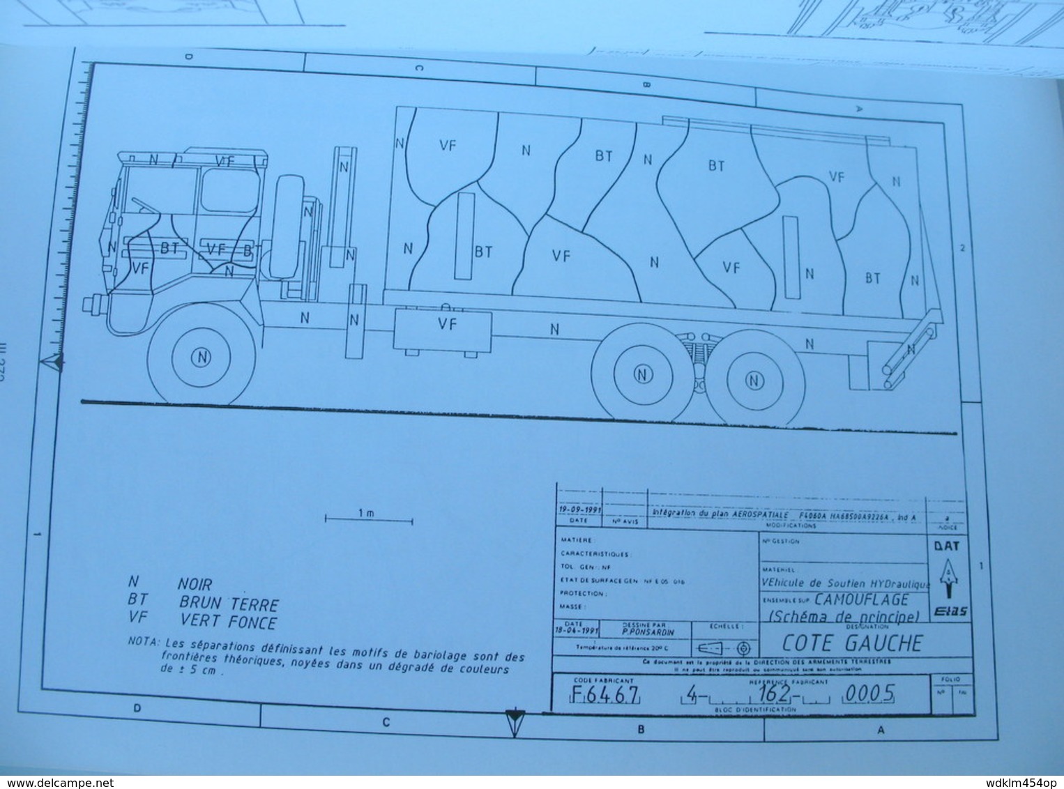 MILITAIRE  MAT 2636 édition 1989/92 INSTRUCTION TECHNIQUE MARQUAGES ET LE CAMOUFLAGE MATERIEL ARMEMENT  BLINDES  ROUES