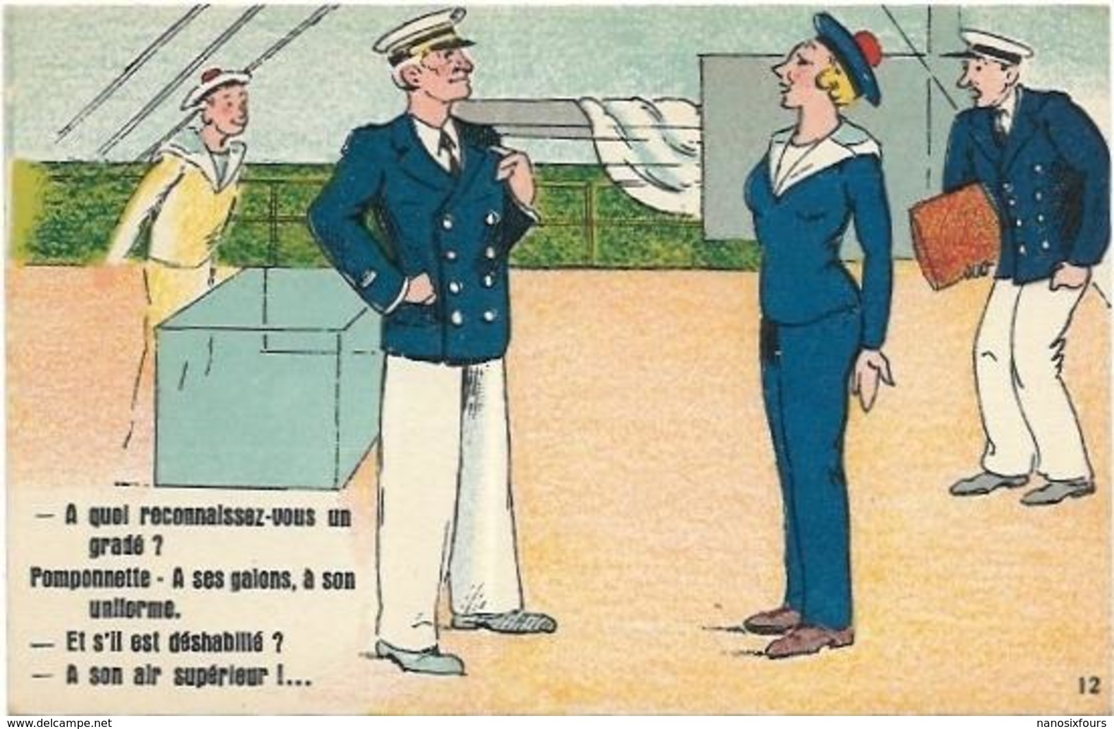 LOT DE 7 CARTES HUMORISTIQUE SUR LA MARINE - Humoristiques