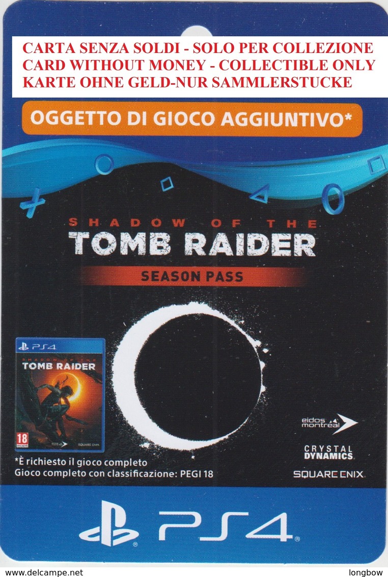 Game Card Italy PlayStation 2018 Shadow Of The Tomb Raider - Gift Cards