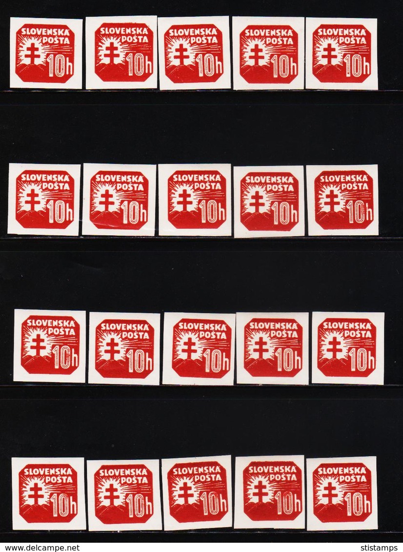 Slovakia - 1939 Newspaper Imperf 20 Mint Nh Stamps Og Vf #D16 - Unused Stamps