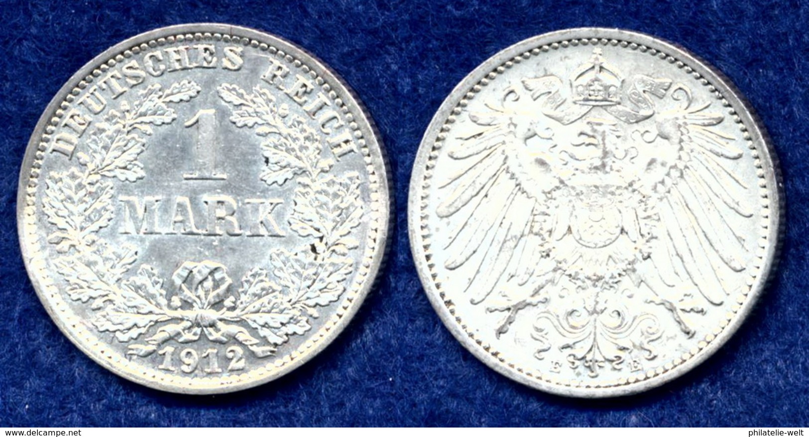 Deutsches Reich 1 Mark 1912E Großer Reichsadler Ag900 - 1 Mark