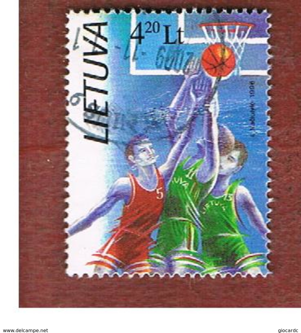 LITUANIA (LITHUANIA)   - MI 624  -   1996 OLYMPIG GAMES: BASKETBALL (LITHUANIAN TEAM, BRONZE) FROM BF  -     USED - Lituania