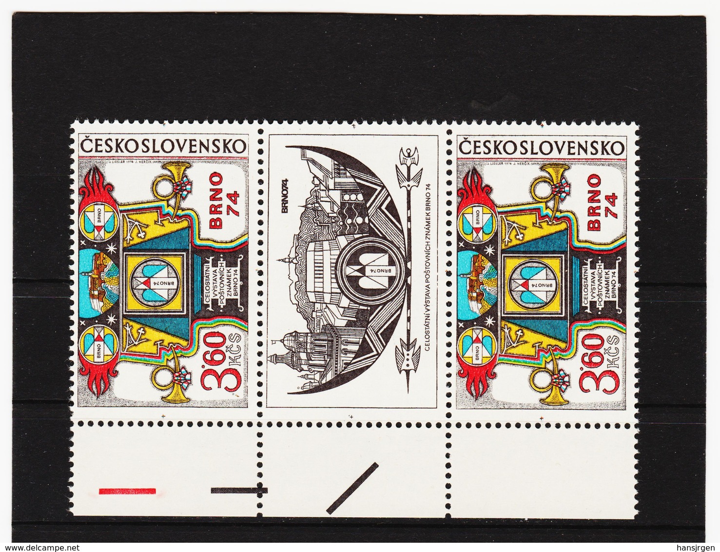 Post321 TSCHECHOSLOWAKEI CSSR 1974 MICHL 2184 B Zf ** Postfrisch SIEHE ABBILDUNG - Unused Stamps