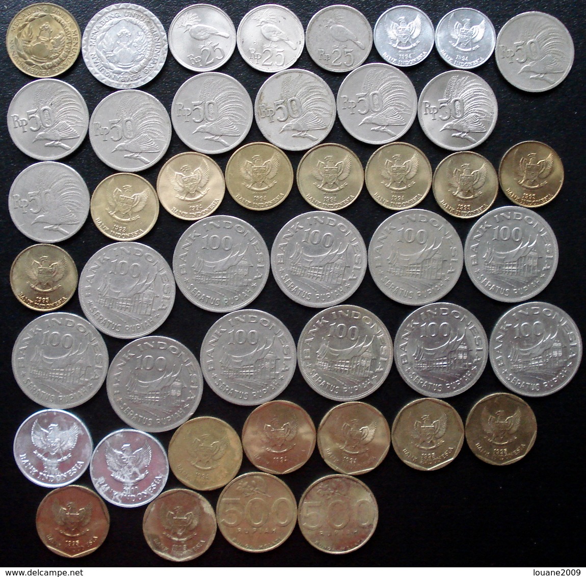 Indonésie Indonésia - 10 - 25 - 50 - 100 - 500 Rupiah 1974 à 2001 Lot 43 Pièces De Monnaie - Indonésie
