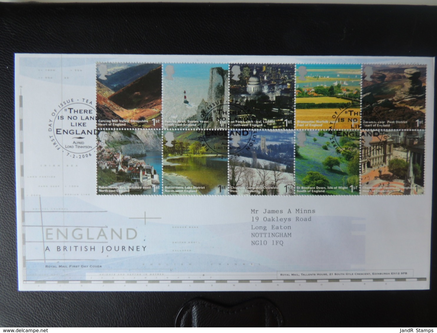 GB 2006 FDC - England A British Journey Tea Green Postmark First Day Cover Landscapes Lakes - 2001-2010 Decimal Issues