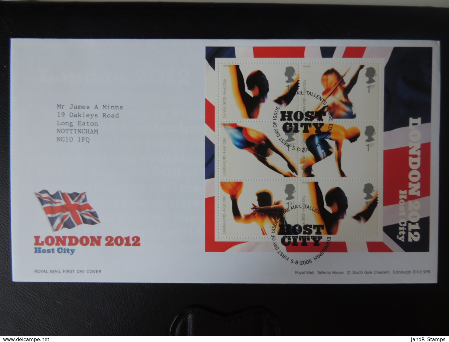 GB 2005 FDC - Miniature Sheet London 2012 Host City Tallents Postmark Olympics Sport Javelin Diving - 2001-2010 Decimal Issues