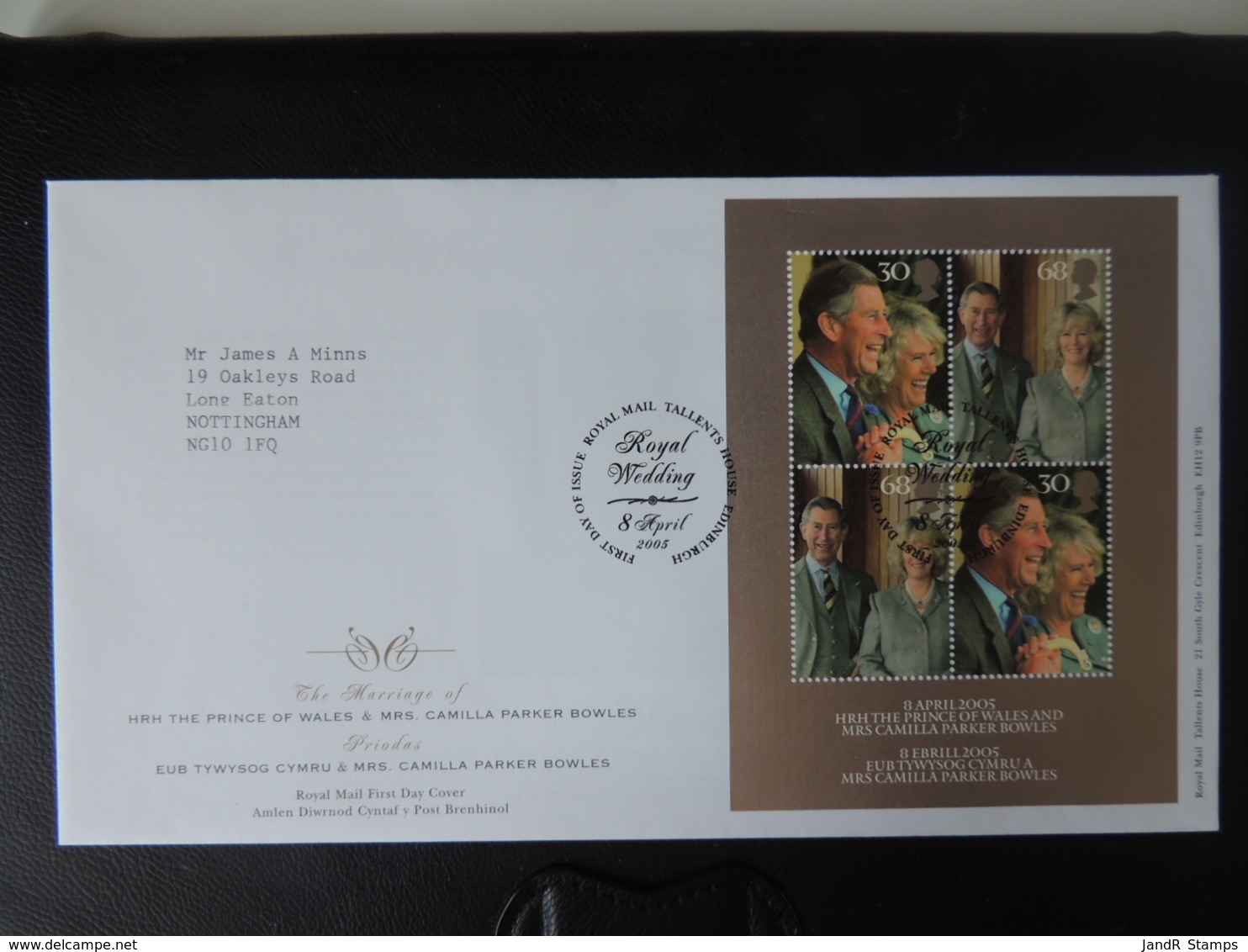 GB 2005 FDC - Miniature Sheet Royal Wedding Tallents Postmark First Day Cover Royalty Charles Camilla - 2001-2010 Decimal Issues