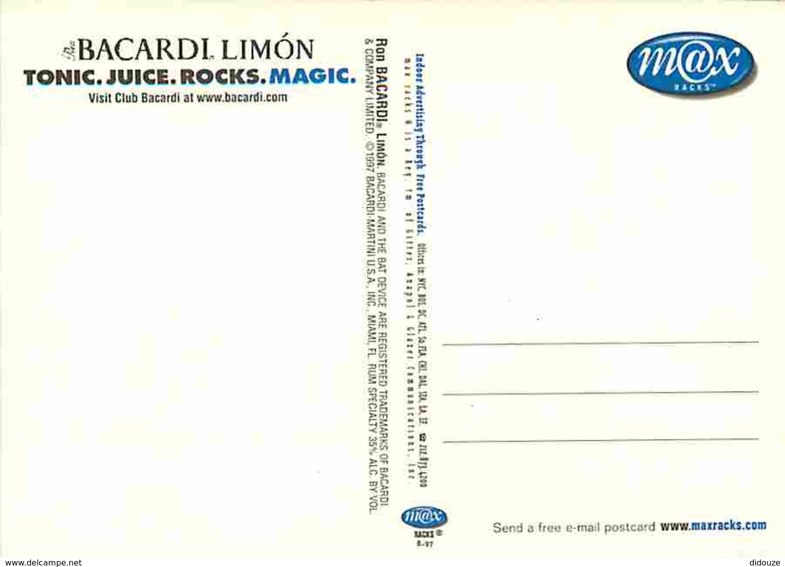 Publicite - Bacardi Limon - Carte Neuve - Voir Scans Recto-Verso - Werbepostkarten