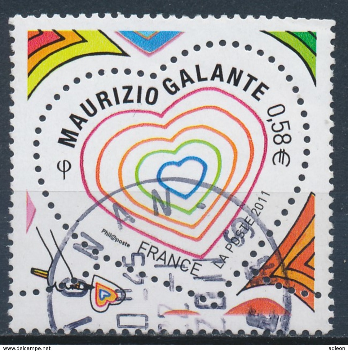 France - St-Valentin 2011 Maurizio Galante YT 4528 Obl. Cachet Rond - Oblitérés