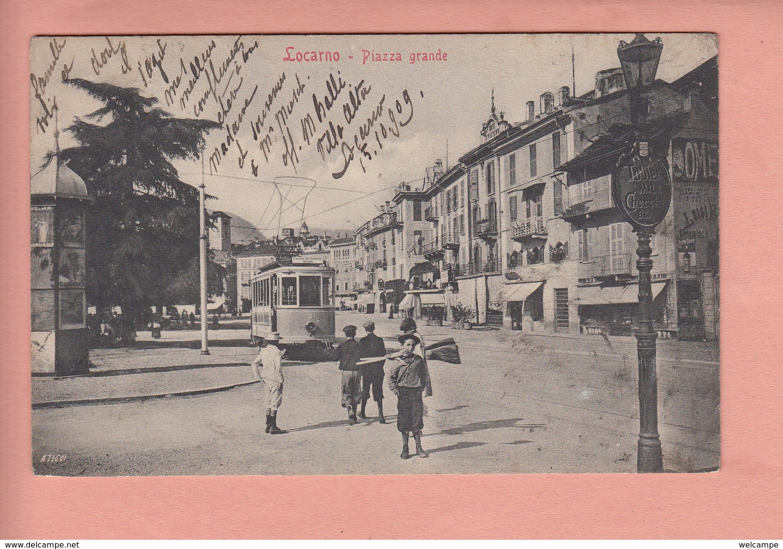 OUDE POSTKAART ZWITSERLAND - SUISSE -  SVIZZERA - LOCARNO - TRAM - GEANIMEERD - Locarno