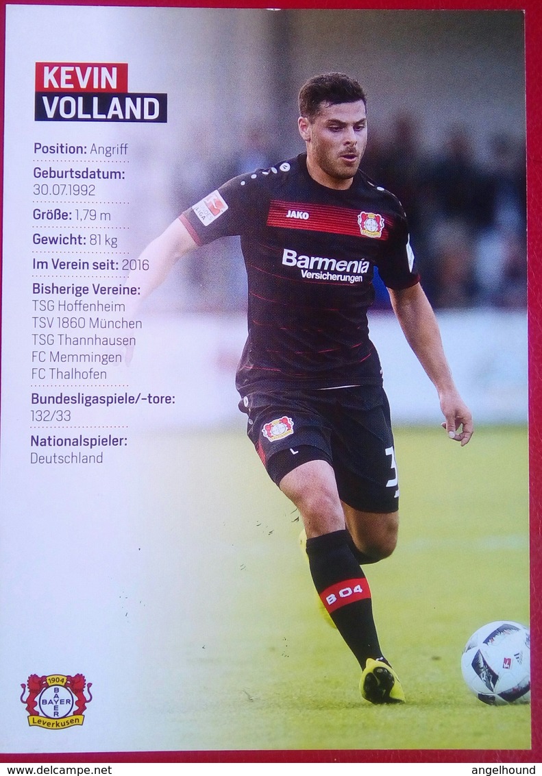 Bayer 04  Kevin Volland Signed Card - Autographes