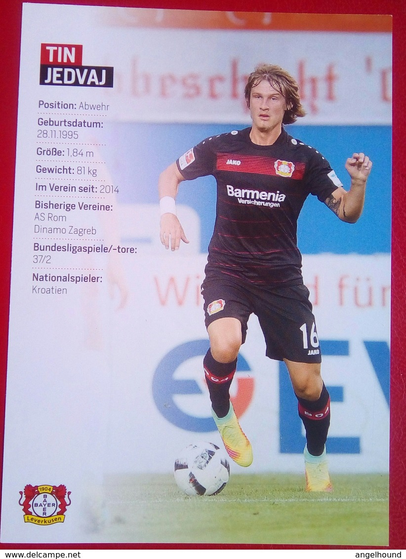 Bayer 04  Tin Jedvaj Signed Card - Autografi