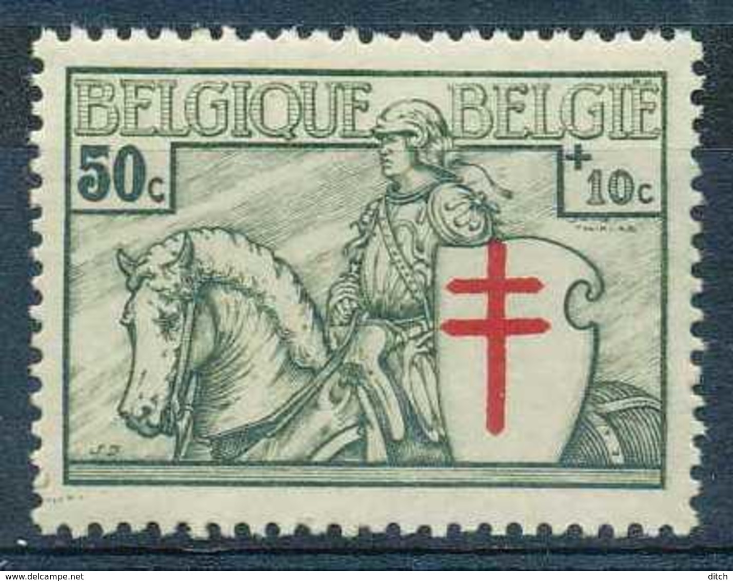 D - [201728]TB//**/Mnh-c:9e-N° 396-cu, 50c+10c Vert,  Antituberculeux, 'Chevaliers', Curiosité: Croix De Lorraine Déplac - Other & Unclassified