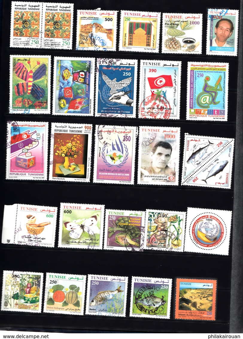 Lot 2 De 170 Timbres Obliterés Tunisie Differents Toutes Periode / Used Stamps - Tunisie (1956-...)