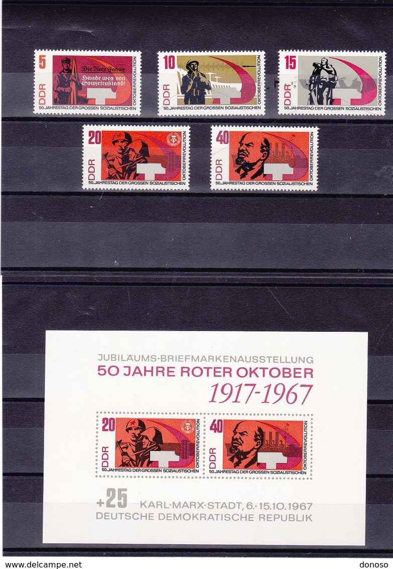 RDA 1967  REVOLUTION D'OCTOBRE Yvert 1009-1013 + BF 21 NEUF** MNH - Ungebraucht