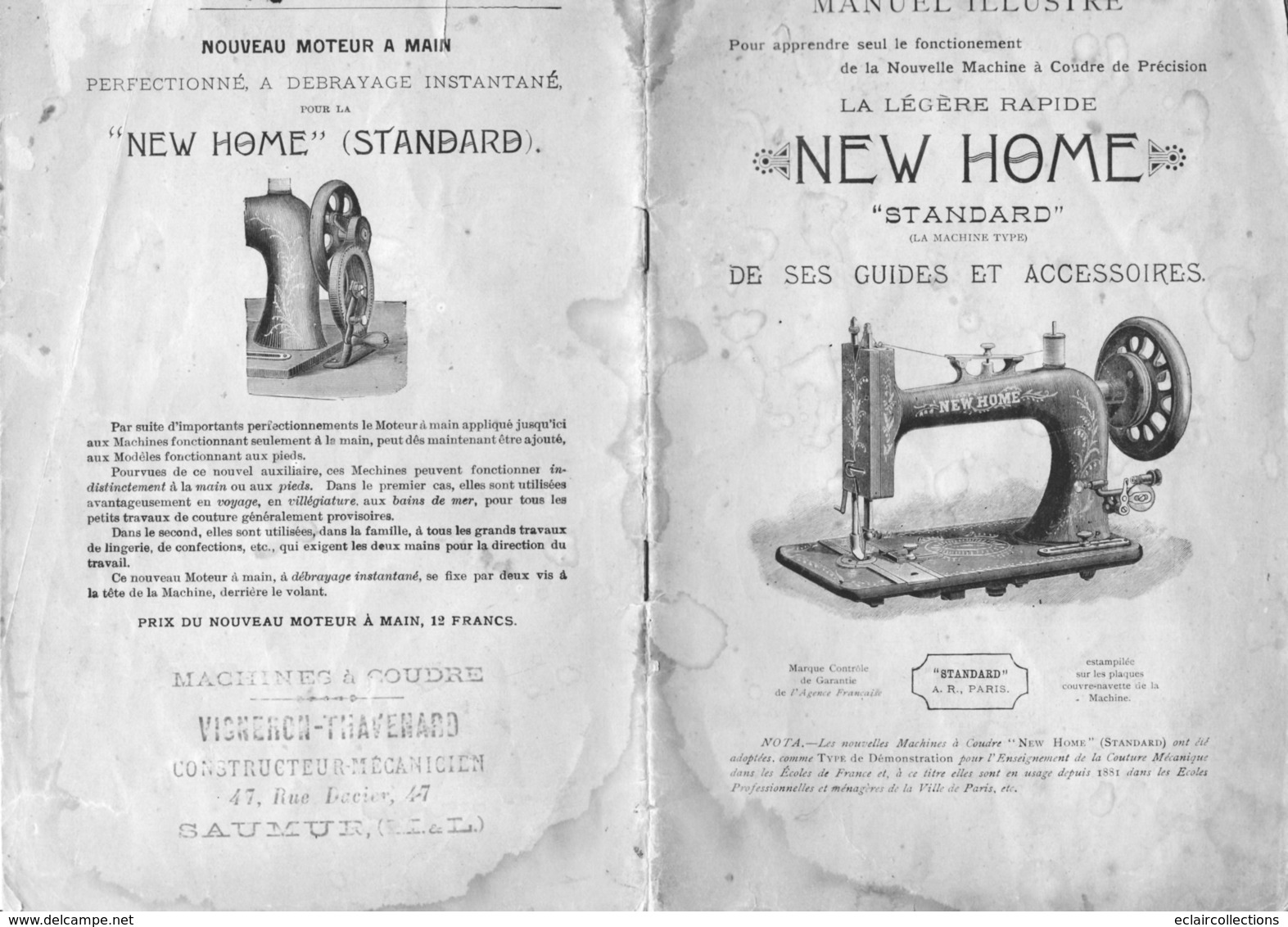 Vieux Papiers: Manuel Illustré De 27 Pages  Sur Machine A Coudre New Home .voir Scan Pour Un Petit Aperçu - Máquinas