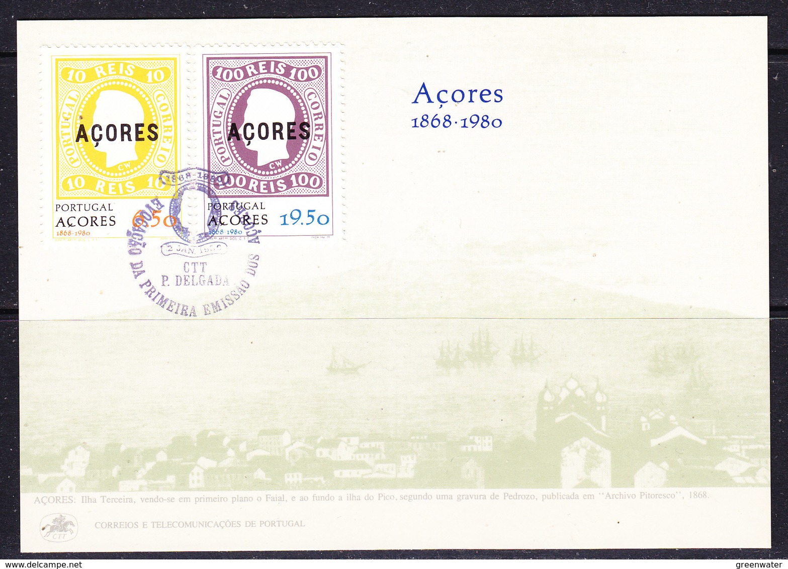 Azores 1980 Comm. 1st Issue 2v 1 Maximum Card (42740) - Azoren