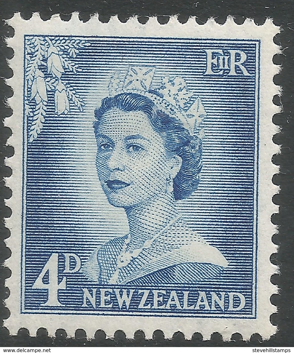 New Zealand. 1955-59 QEII. Large Value. 4d MH. SG 749 - Unused Stamps