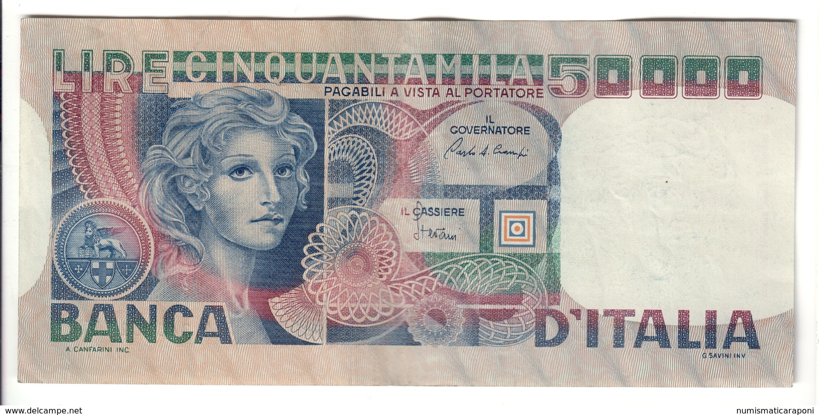 50000 Lire Volto Di Donna 11 04 1980  LOTTO 217 - 50.000 Lire