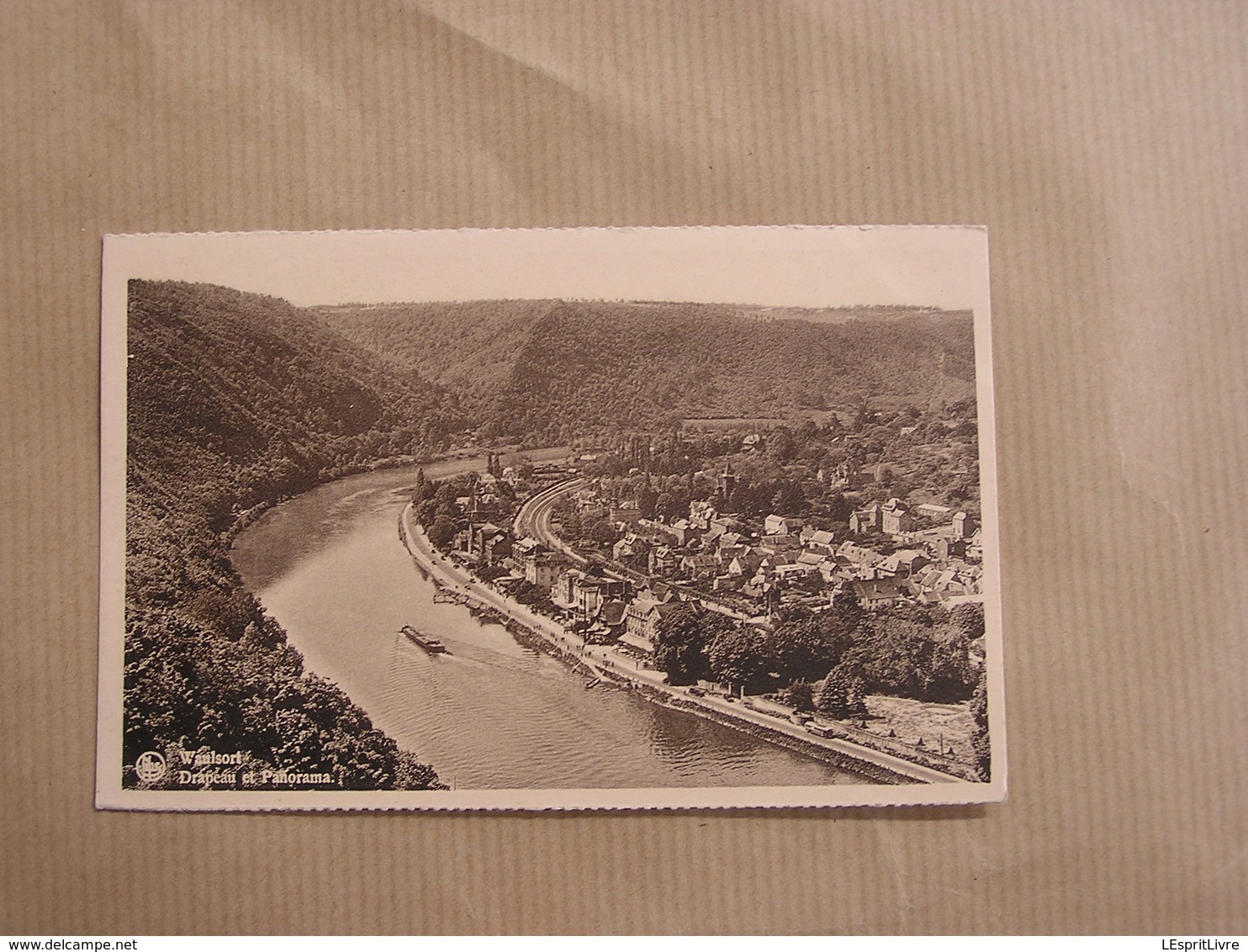 WAULSORT  Drapeau Et Panorama  Hastière Vallée De La Meuse  Province De Namur Belgique Carte Postale - Hastière