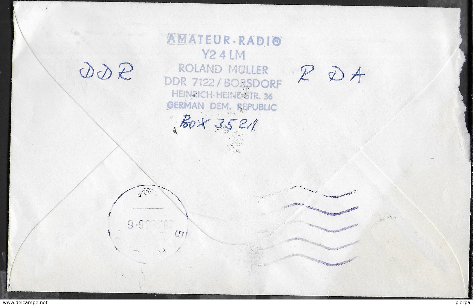 GERMANIA D.D.R. - BUSTA LIEPZIGER MESSE 1986 (MICHEL U4) VIAGGIATA DA LIPSIA 12.12.1988 PER BARI - Briefomslagen - Gebruikt