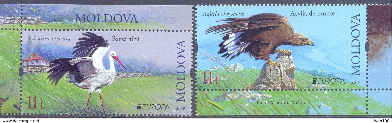 2019. Moldova, Europa 2019, National Birds, 2v, Mint/** - Moldavie