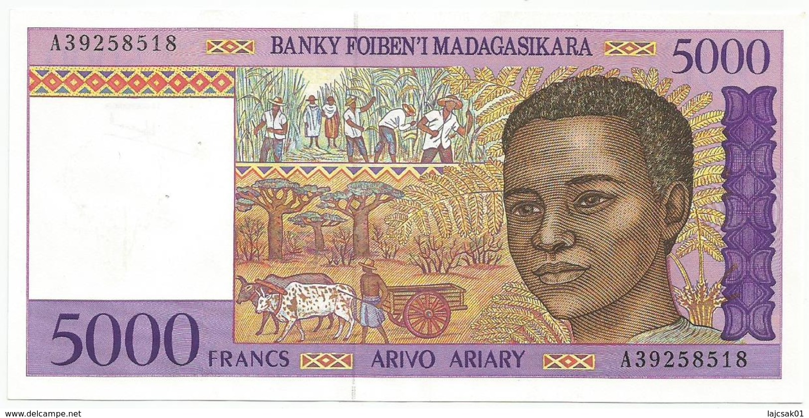 Madagascar 5000 Francs = 1000 Ariary 1994/95 ND - Madagascar