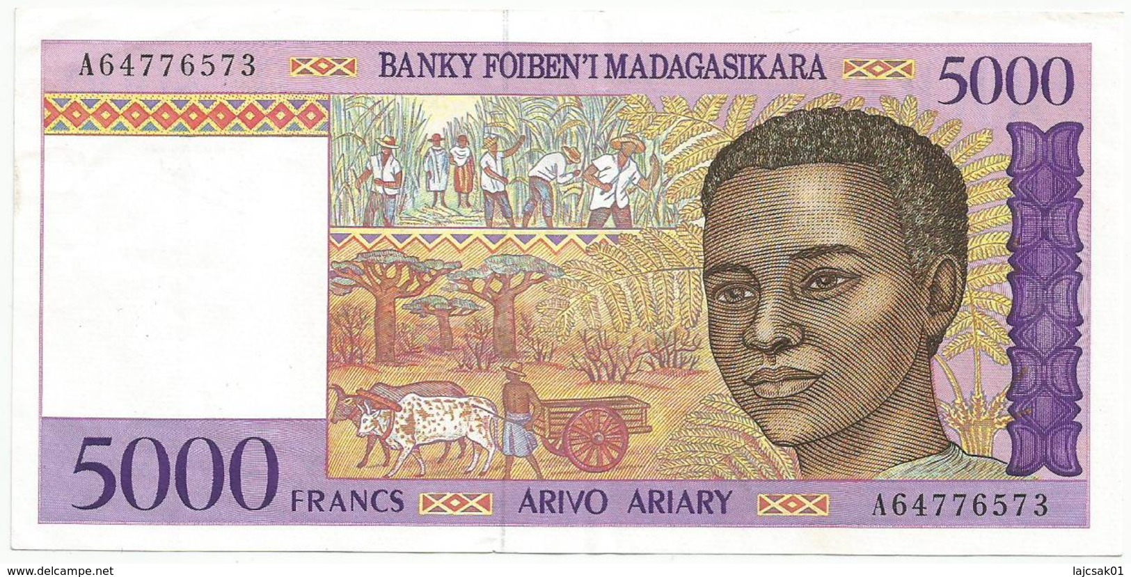 Madagascar 5000 Francs = 1000 Ariary 1994/95 ND - Madagascar