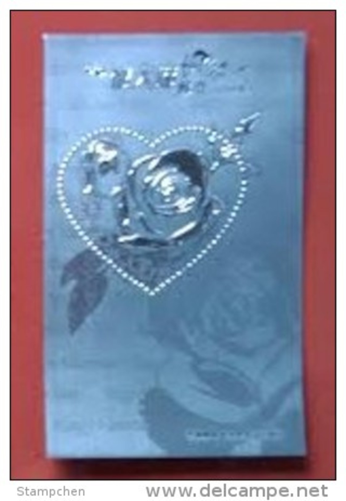 Silver Foil Rep China 2012 Valentine Day Stamp S/s Love Heart Rose Flower Arrow Unusual - Other & Unclassified