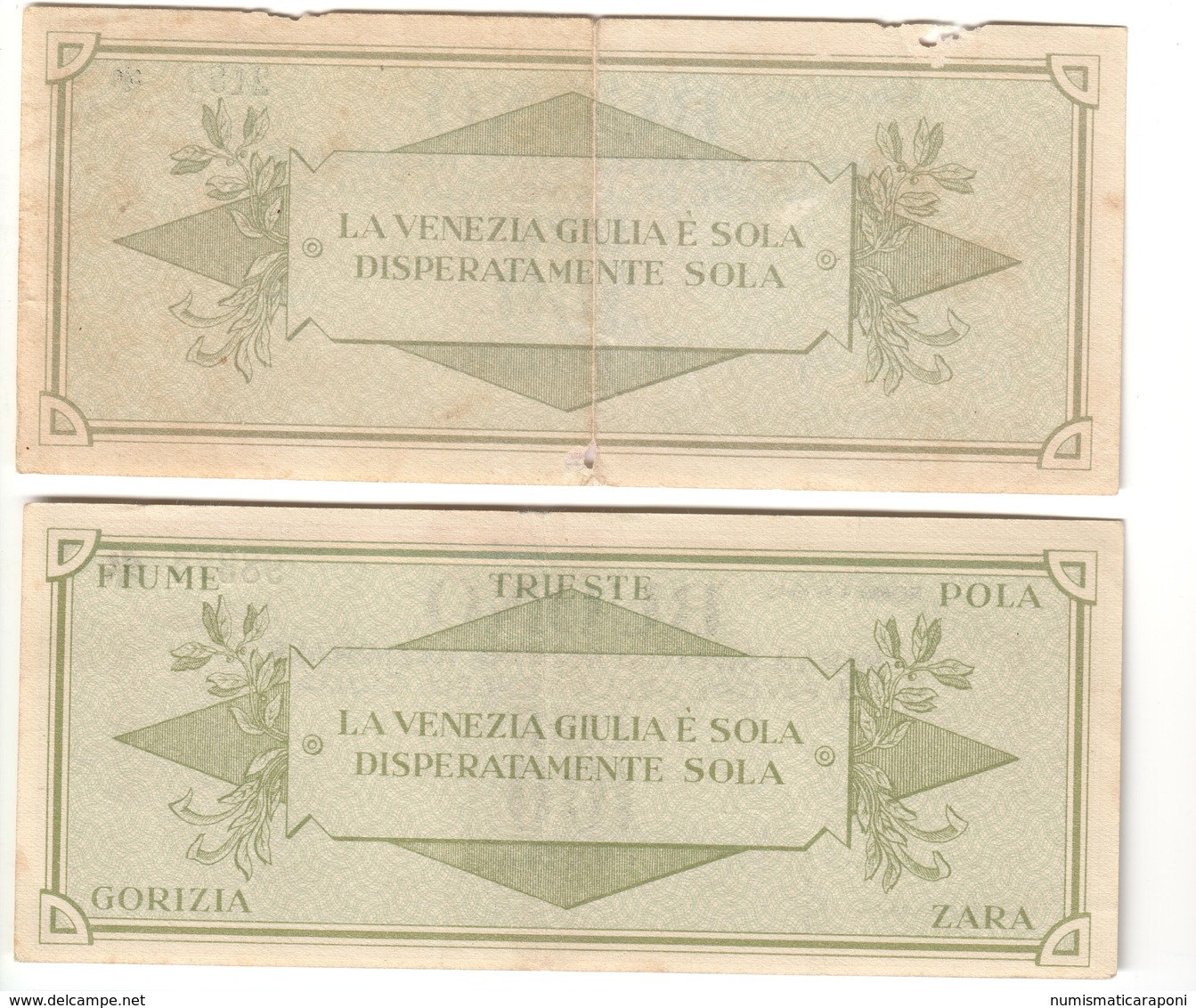 500+100 LIRE BUONO PER LA SOTTOSCRIZIONE NAZIONALE VENEZIA GIULIA CLN 1945 Lotto 2512 - Colecciones