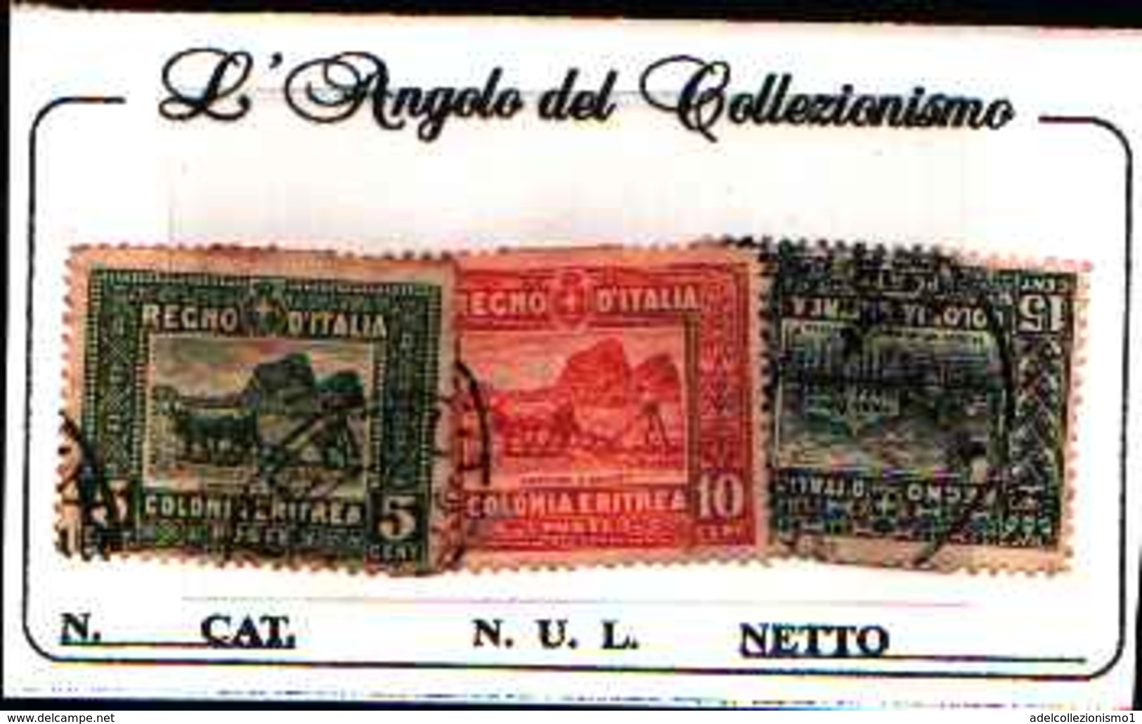 1596)  ERITREA-SERIE PITTORICA-5C.+10C.+15C.-USATI-N.34-35-36 - Egée (Stampalia)