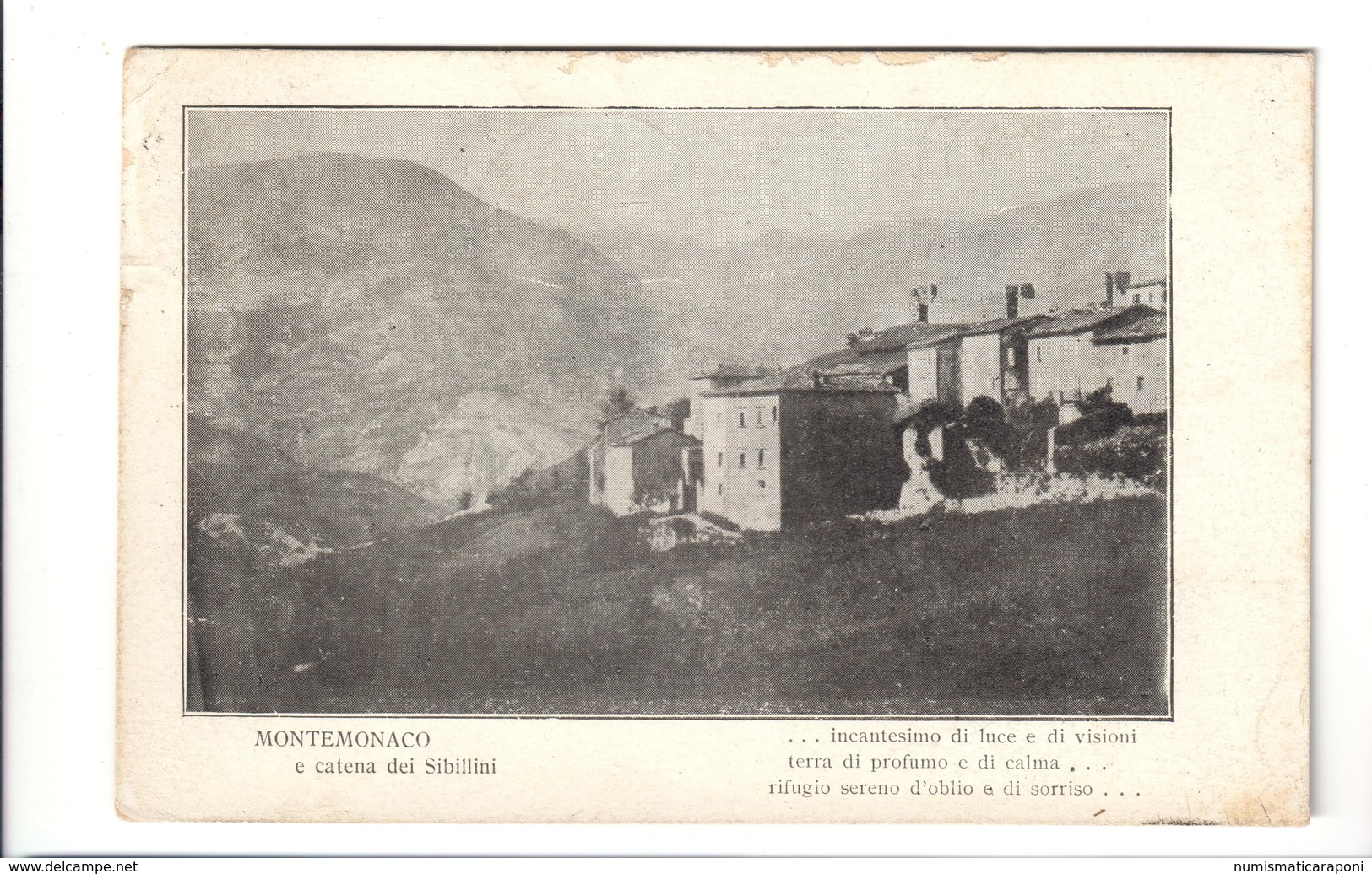 Montemonaco E Catena Dei SibilliniVIAGGIATA 1924  COD.C.2092 - Ascoli Piceno