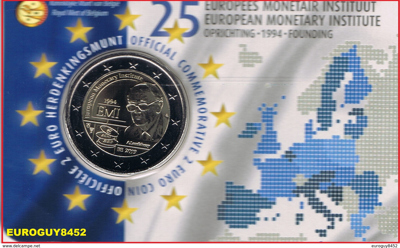 BELGIE - COINCARD 2 € 2019 BU - 25 JAAR EUROPEES MONETAIR INSTITUUT - NL - Belgique