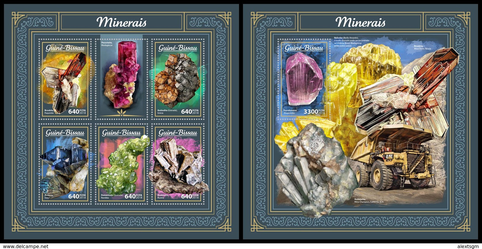 GUINEA BISSAU 2018 - Minerals - YT 7332-6 + BF1370; CV=38 € - Minéraux
