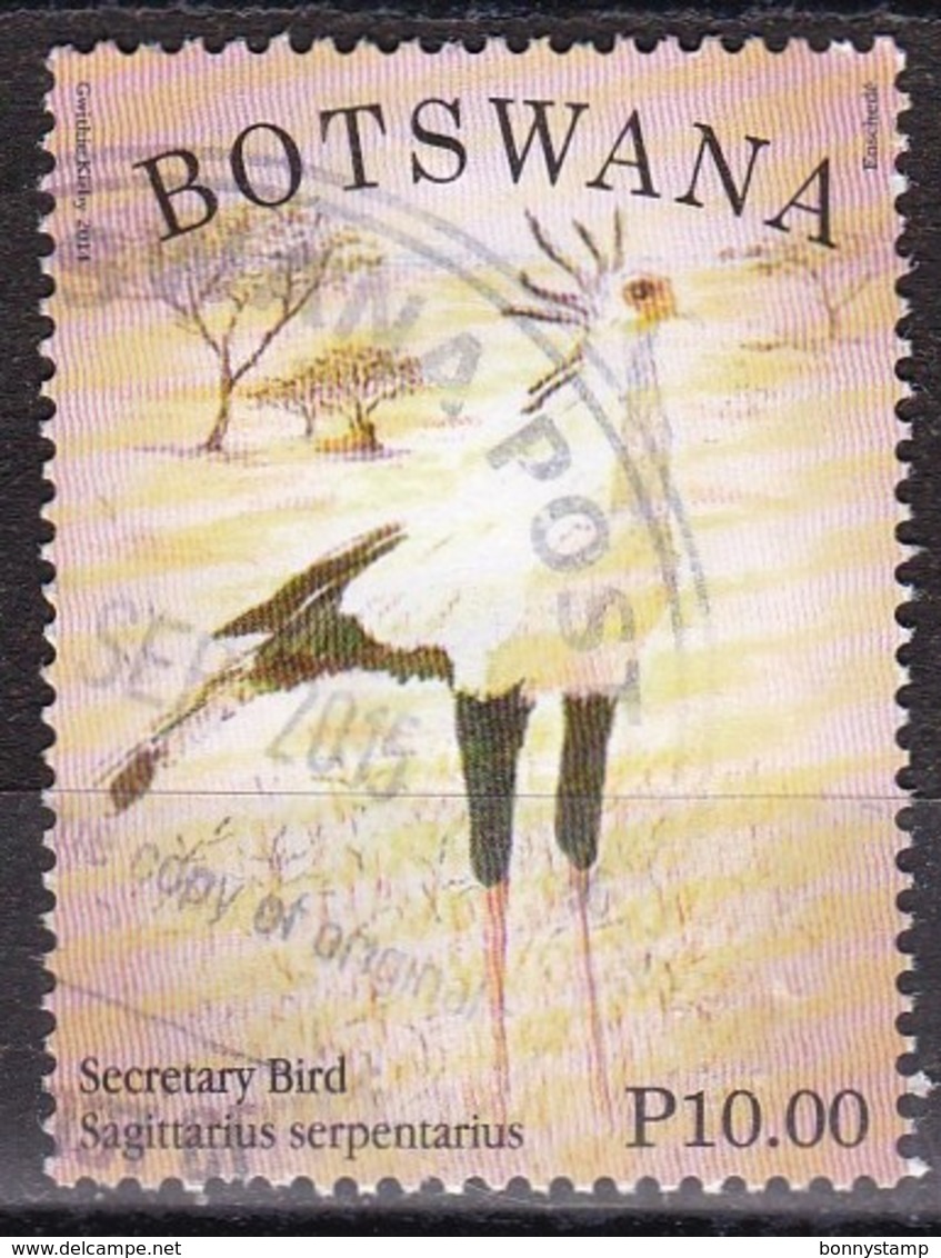 Botswana, 2014 - 10p Secretary Bird - Nr.949 Usato° - Gru & Uccelli Trampolieri